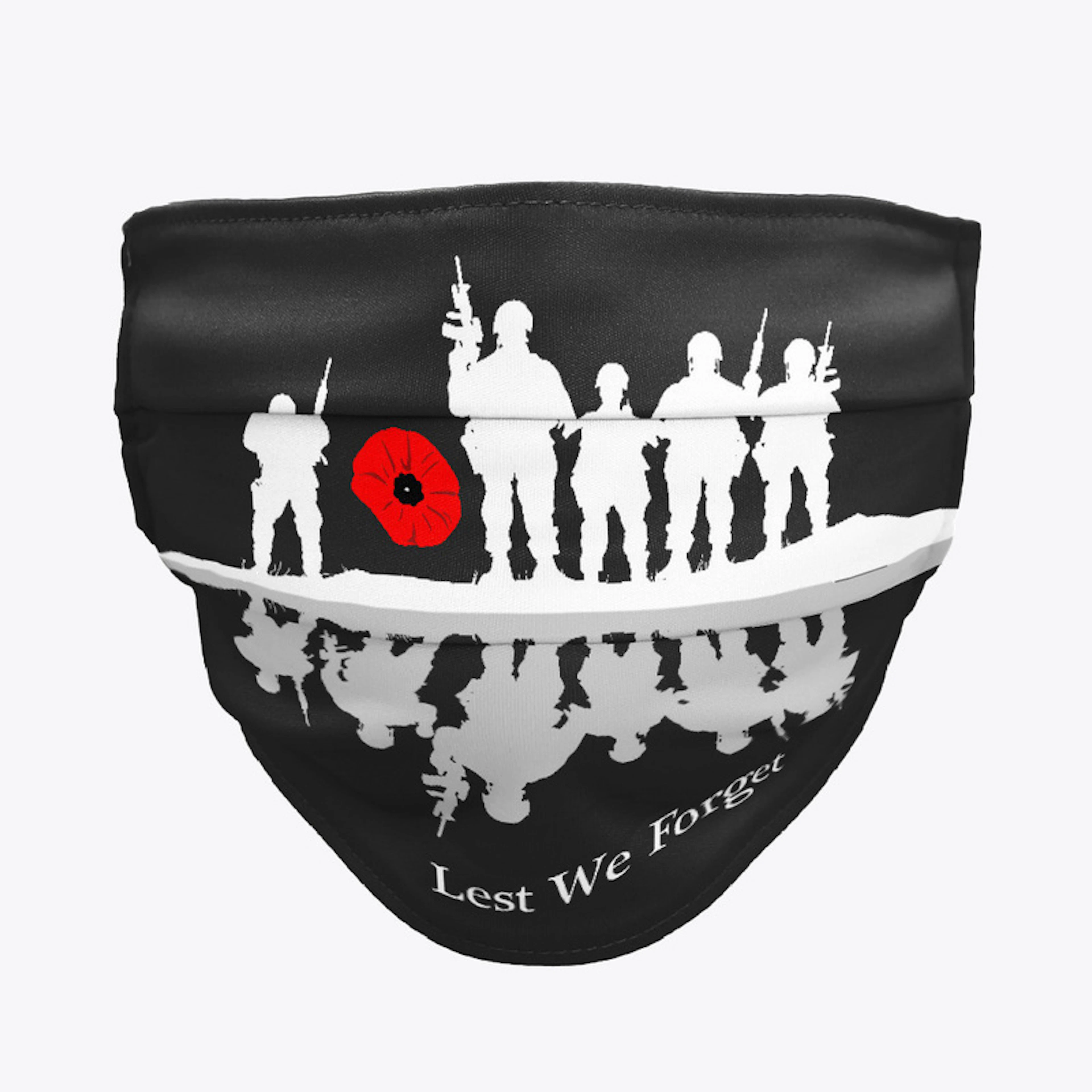 LEST WE FORGET. REMEMBRANCE POPPY MASK
